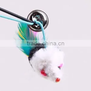 Useful Pet Puppy Cat Funny Flexible Feather Teaser Bell Sound Rod Stick Play Toy thumbnail-3