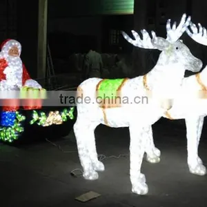Christmas Moose Car Santa in Car Christmas Decoration Santa Sleigh Decoration Light Christmas Light With Santa and Reindeer thumbnail-1