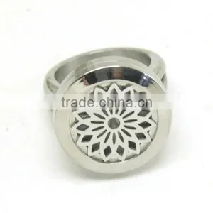 Stainless Steel Essential Oil Diffuser Perfume Aromatherapy Locket Ring thumbnail-3