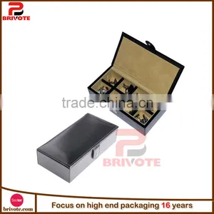 2016 Black PU Leather Cufflink Box/leather Cufflink Box thumbnail-2