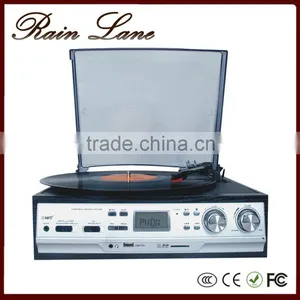 Rain Lane Hot Selling Record Player Usb Converter Wooden Turntable Radio Player Vintage Charm Cassette Converter thumbnail-1