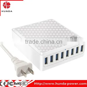 HUNDA New Arrival 5V/12A 8 Ports Intelligent Multi Desktop USB Charger- White thumbnail-2