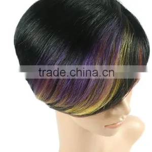 Fashion Synthetic Short Wig With Clolrful Bangs for Woman N394 thumbnail-3