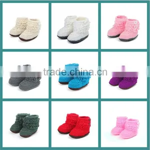 New Design Shoes Crochet Baby Girls Shoes Fancy Crochet Shoes thumbnail-3