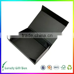High Quality Custom Printed Handmade Flat Packing Black Folding Box thumbnail-2