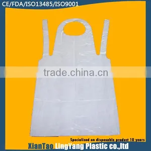 28" x 46" White Plastic Disposable Apron, Pack of 100 thumbnail-1