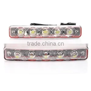 2 * White 5 LED Daytime Running Light DRL Car Fog DRL Lamp Clear Lens thumbnail-5