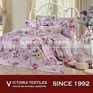 Pink Spring Flower Cotton Bed Quilt Cover Doona Cover Set thumbnail-1