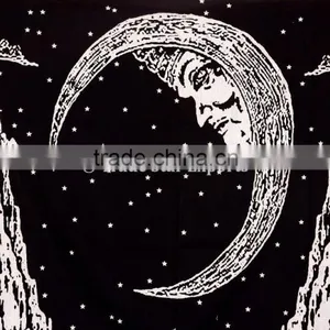 Indian Printed Wholesale Tapestry, Wolf Wall Hanging, Moon Hippie Beach Blanket, Boho Picnic Throw thumbnail-6