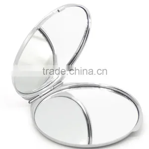 Promotional Silver Metal Compact Mirror for Ladies and Makeup Compact Mirror thumbnail-3