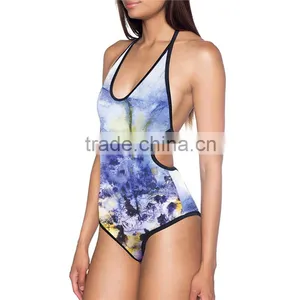 2016 Women Swimsuits 3D Print Hollow Beachwear Plus Size N2-289 thumbnail-1