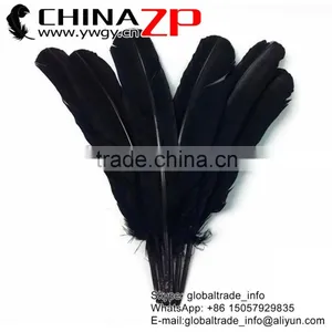 ZPDECOR Top Selling Plume in Stock Dyed Black Solid Color Turkey Feathers Decorations thumbnail-1