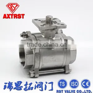 3PC SS316 Float Female Ends Ball Valve With Direct Mounting Pad thumbnail-2