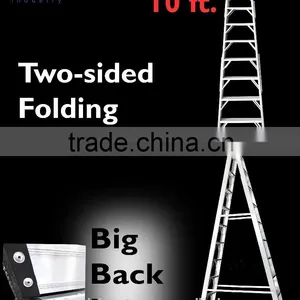 Aluminium Two-Sided Folding Big-Back-Leg 10 Step Ladders thumbnail-1