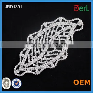Sew on Rhinestone Lady Bridal Dress Wedding Crystal Appliques Wholesale thumbnail-4
