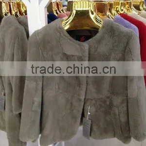 2015 New Arrival Rex Rabbit Fur Coat RR03 thumbnail-4
