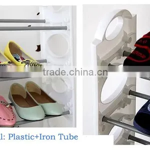 SR00285 Home Use 5 Layers Free Standing Plastic and Iron Tube Shoe Rack thumbnail-6