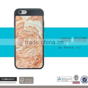 3D Knight Custom Quality PC Optional Black White Red Hand-made Blank Real Marble Back Cover for IPhone 6 Thin Marble Phone Case thumbnail-5