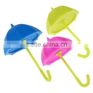 Mini Umbrella Shape Silicone Tea Strainer With Lid thumbnail-1