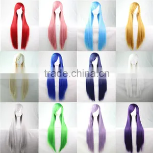 Hot 10cm Long Wig Carve Women Straight Party Wigs Cheap Synthetic Wigs Blonde Red Black Brown Blue Cosplay Wig Zaivat Vypremlyat thumbnail-5