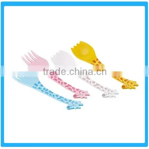 Cartoon Giraffe Plastic Fork And Spoon With Food Grade thumbnail-1