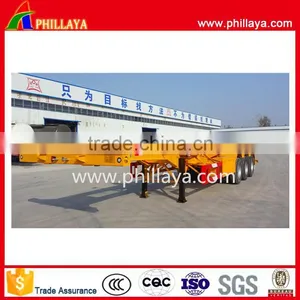 2 Axle 3 Axle Flatbed Container Transport Long Truck 20ft 40ft 53ft 60ft Skeleton Trailer for Sale thumbnail-1