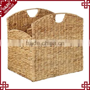 Water Hyacinth Woven Basket With Dividers Trunk Shaped Magazine Holder thumbnail-1