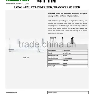 411N Single Needle Cylinder Arm Heavy Duty Industrial Leather Sewing Machine thumbnail-2
