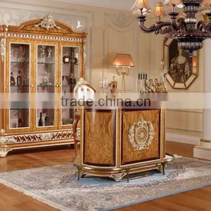 Vitoria Style Bar Furniture, Exquisite Carved Wooden Bar Counter Table, Luxury Gilding Wooden Bar/Bar Stool/Wine Cabinet thumbnail-1