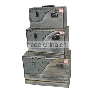 Retro Wooden Boxes Set of 3 Wooden Home Decorative Boxes Set of 3 Wooden Storage Boxes Set of 3 thumbnail-1