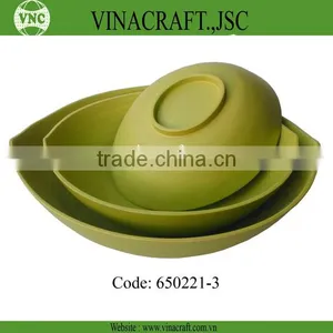 Green Spun Bamboo Bowl for Hot Sale thumbnail-1