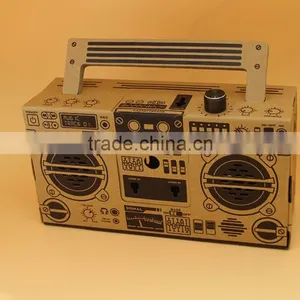Creative DIY Folding Paper Box Assemble Speaker, Funny Ratro Boom Box Speaker, Mobile Phone Paper Boom Box Speaker For Wholesale thumbnail-3