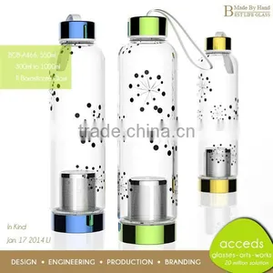 Custom Unbreakable Eco Thermal Pyrex Tea Filter Glass Water Bottle thumbnail-1