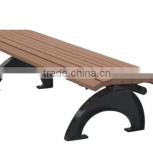 Outdoor Solid Wood Bench Cast Iron Legs thumbnail-4