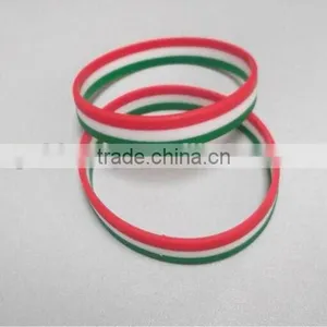 Thin Red Line Silicone Wristband Bracelets Multi Color Blank Sport Cuff Fashion Unisex thumbnail-1