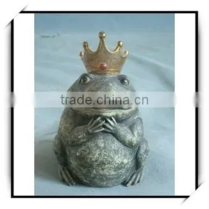 Animal Decoration Bronze Frog King With a Crown thumbnail-1