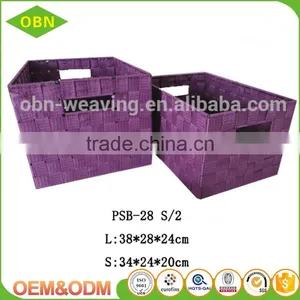 Wholesale Handcrafted Rectangular Webbing Woven Nylon Basket for Storage thumbnail-1