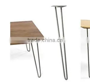 14 Inch 2 Rod Durable Chrome Hairpin Table Legs Metal Leg With Wood Top thumbnail-3