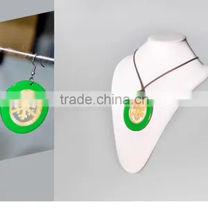 Set of Necklace and Earrings, Made of Natural Horn and Lacquer in Vietnam Code: KS_VTC09 thumbnail-1