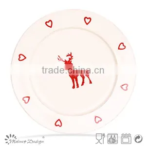 Hand Made Christmas Reindeer Shape Ceramic Christmas Plate for Supply thumbnail-1