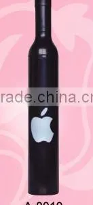 Black Color Apple Design Wine Bottle Umbrella thumbnail-1
