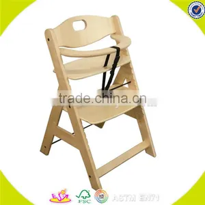 Wholesale Safe and Eco-friendly Wooden High Chair Toy for Kids Wooden Baby High Chair for Children W08F016 thumbnail-4