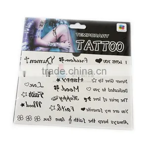 Good Quality English Printed Tattoo Sticker thumbnail-1