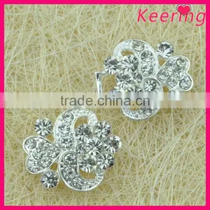 Fashionable Wholesale Crystal Color Rhinestone Flower Metal Button WBK-1498 thumbnail-1