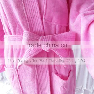 New Arrival Pink Bath Robe Womens Sleepwear Robes Autumn-Winter Flannel Robes Thick Long Spa Robe Shower Homewear Coral thumbnail-3