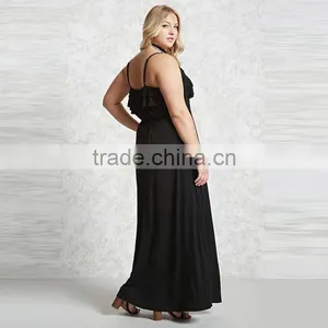 2017 Summer Women Ruffled Maxi Dress Plus Size Cocktail Dress For Fat Lady HSd9039 thumbnail-4