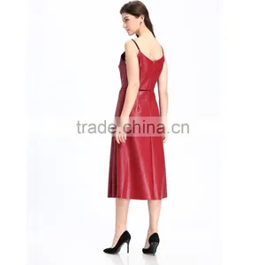 2017 Latest Party Hot Casual Woman Sexy Leather Dress thumbnail-6