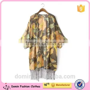 New Arrival Women Floral Printed Long Sleeve Cardigan Kimono thumbnail-1