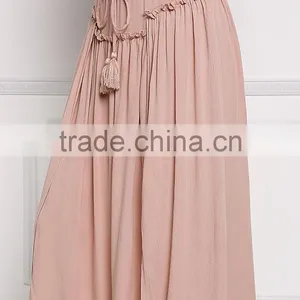 Blush Ruched New Arrive Boho High Slit Maxi Skirts Long thumbnail-5