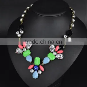 Simple Women Multicolor Resin Chain Link Necklace thumbnail-2